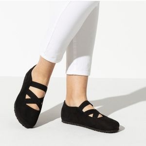 Birkenstock black Santa Ana black Nubuck leather Women 38 US 7 NWT